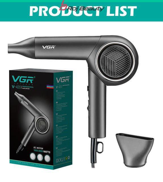 سشوار حرفه ای وی جی آر VGR مدل 4200-V توان 2000 وات — تصویر ۳