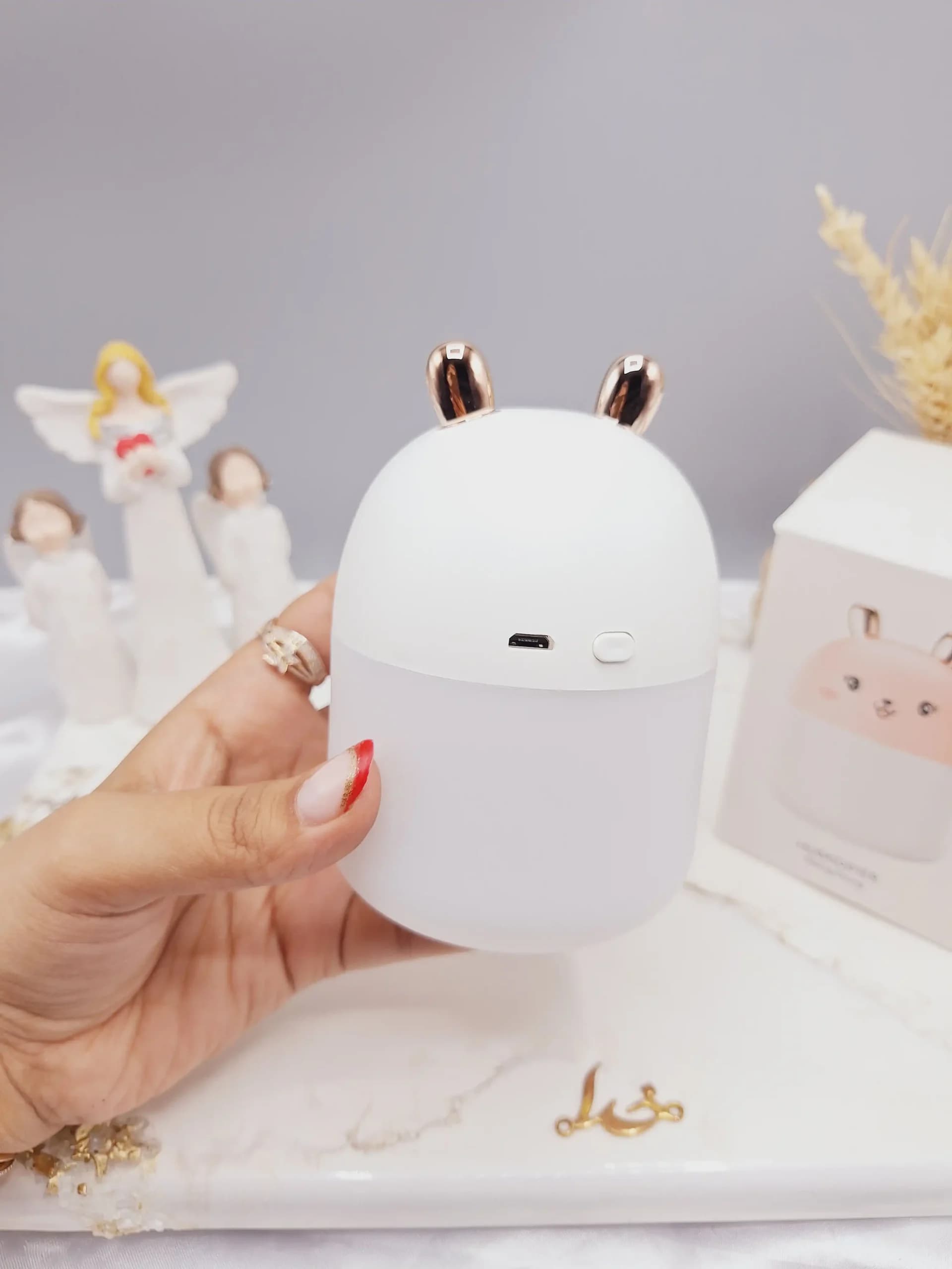 دستگاه بخور خرگوش کیوت سفید مدل HUMIDIFIER — تصویر ۳