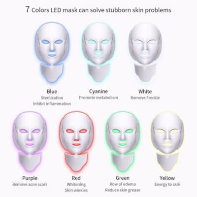 ماسک ال ای دی نقابی صورت و گردن LED و نور درمانی 2020 LED facial mask — تصویر ۹
