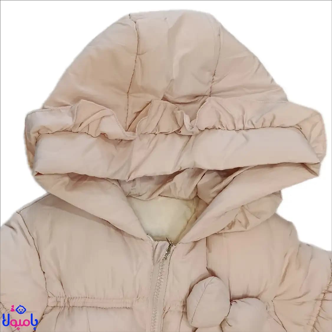 کاپشن دخترانه دستکش دار صورتی مناسب 3تا5 سال — تصویر ۷