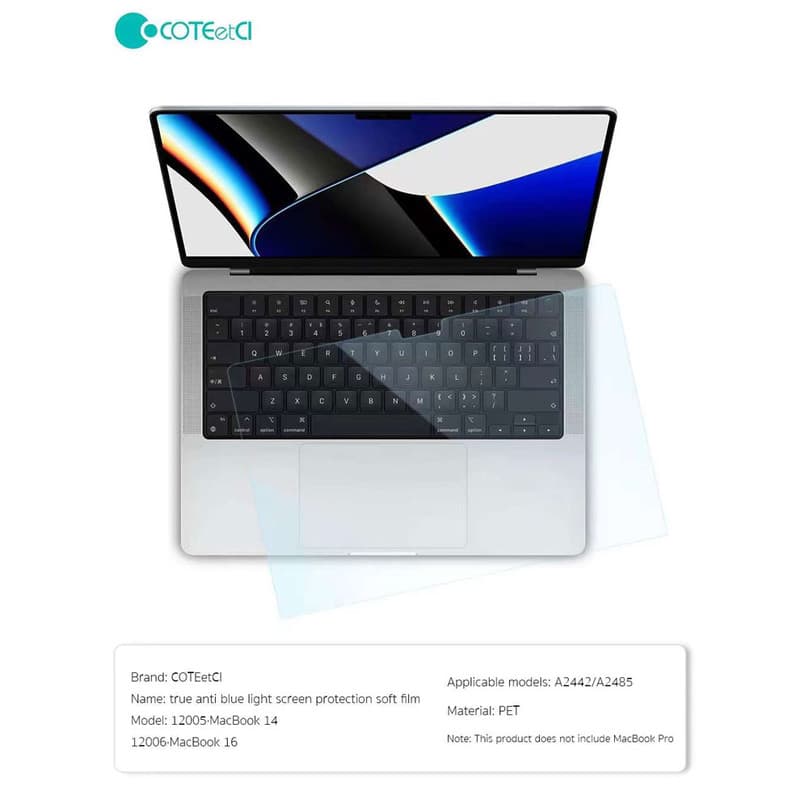 محافظ صفحه نمایش کوتتسی مدل 12004 مناسب برای مک بوک پرو اندازه 16 اینچ A2485/A2780/A2991 — تصویر ۱۲