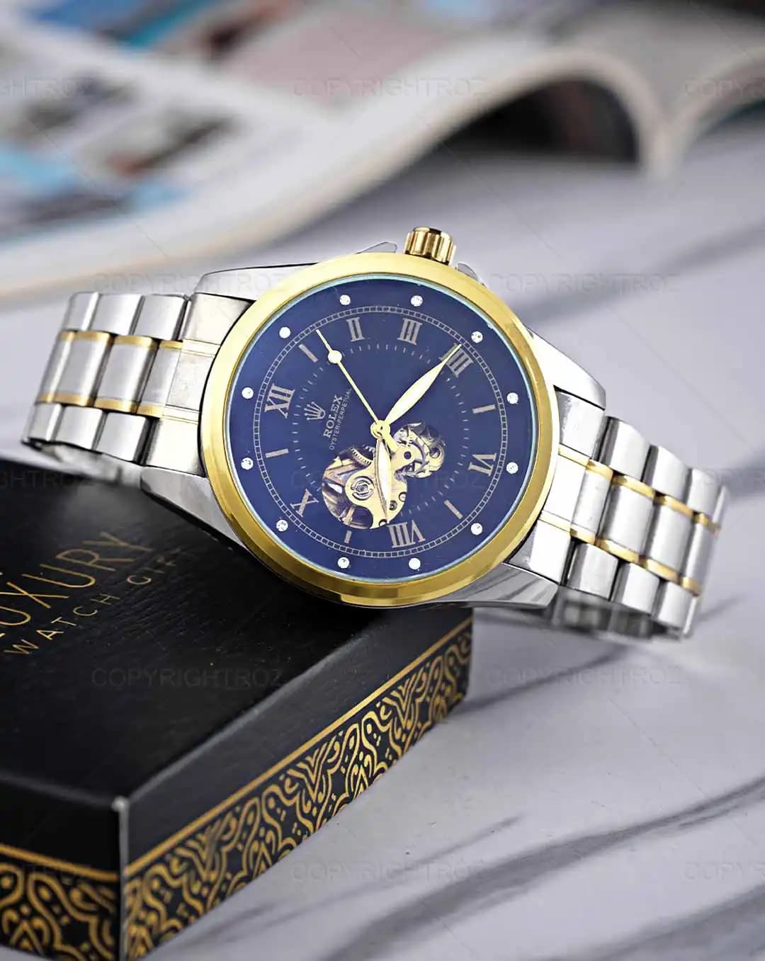 ساعت مچی مردانه اتوماتیک رولکس ROLEX طرح اسکلتون مدل 1392 — تصویر ۱۲