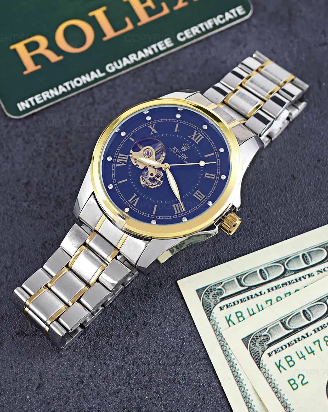 ساعت مچی مردانه اتوماتیک رولکس ROLEX طرح اسکلتون مدل 1392 — تصویر ۶