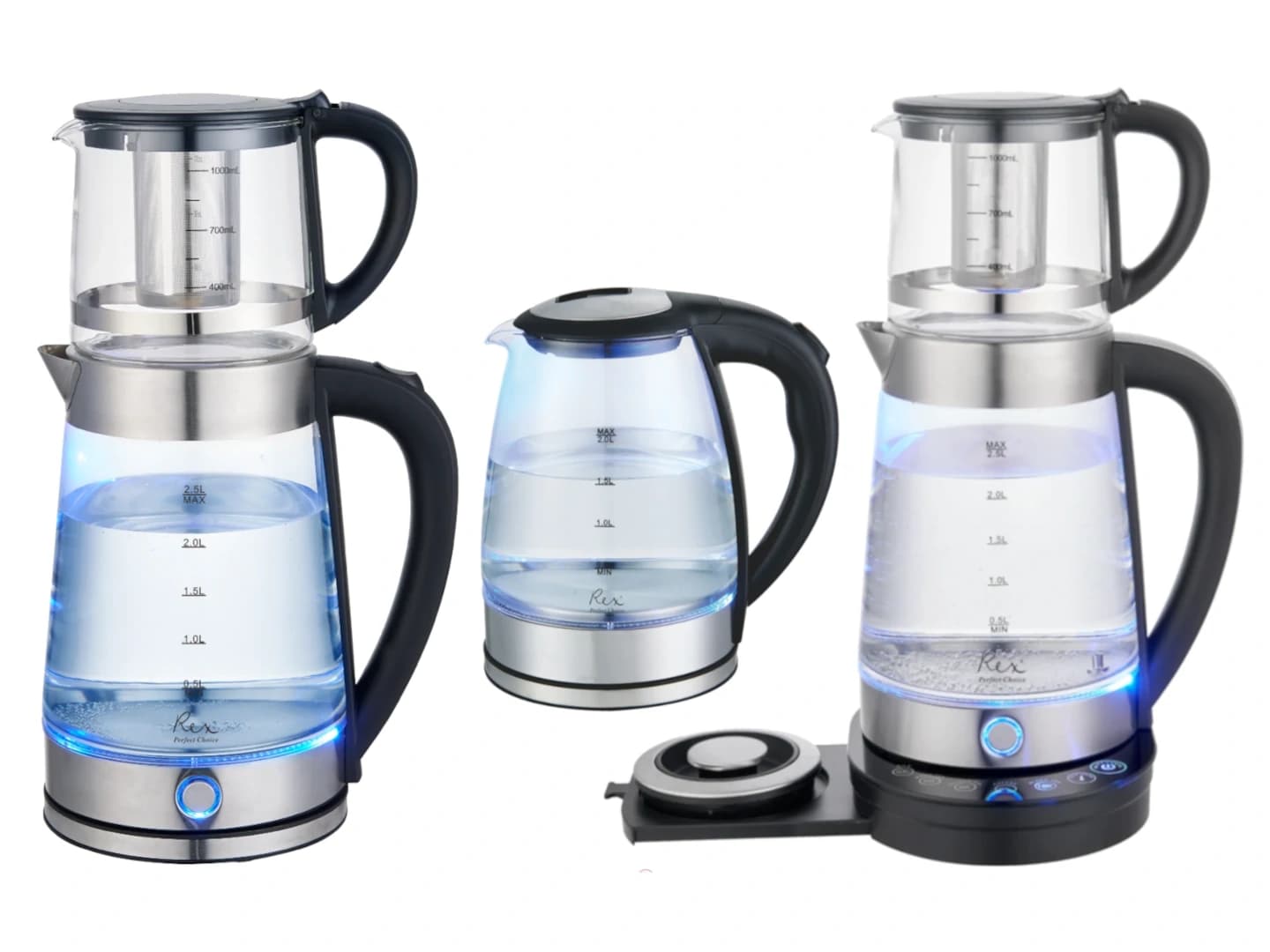 چایساز رکس مدل VS-T2500 | کتری 2.5 لیتر و قوری شیشهای 1 لیتر با قدرت 1800 وات - kiahomeshop