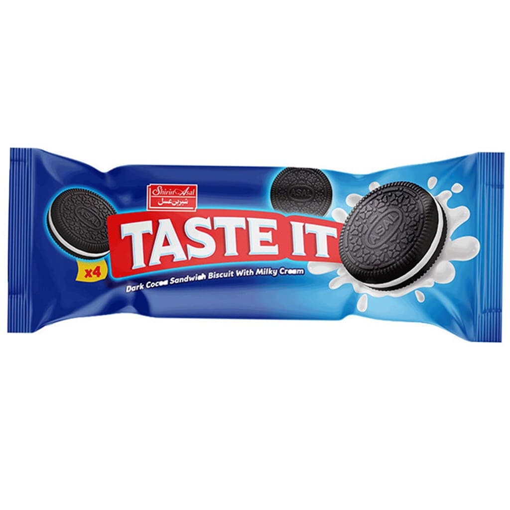 بیسکوییت کاکائویی کرم دار Taste it شیرین عسل Shirin Asal