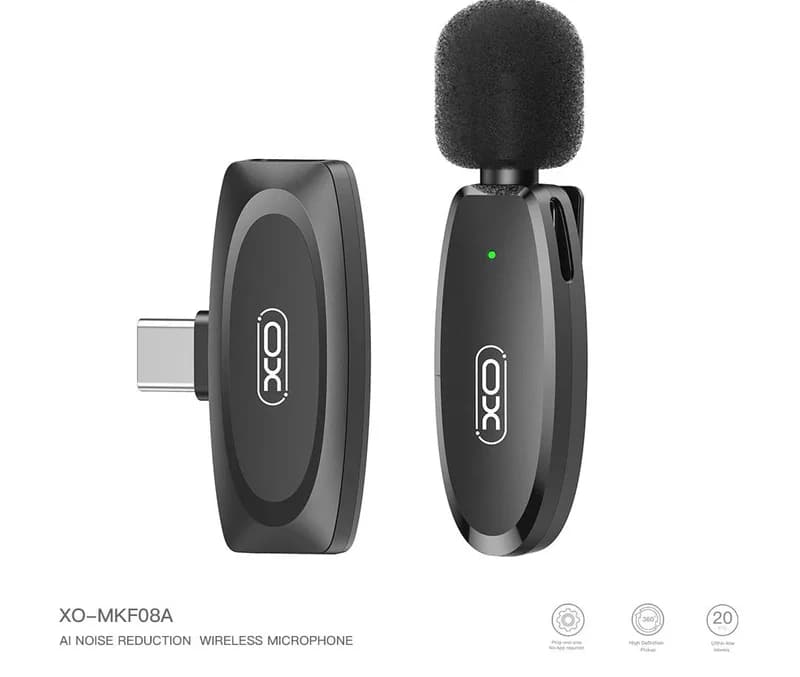 میکروفون یقه ای بی سیم تایپ سی ایکس او مدل XO MKF08A — تصویر ۵