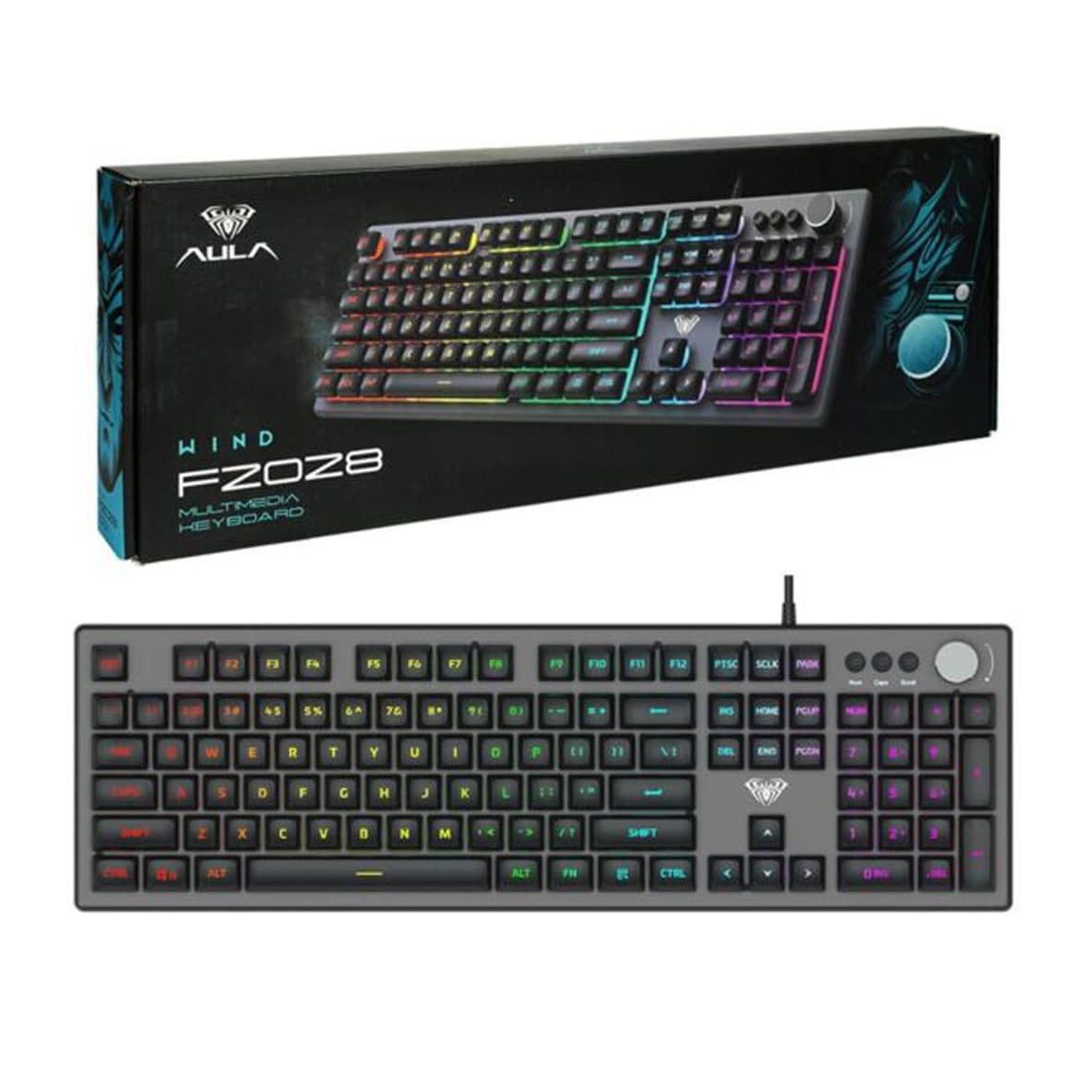 کیبورد با سیم گیمینگ آئولا مدل F2028 ا AULA GAMING KEYBOARD F2028 کد 5887