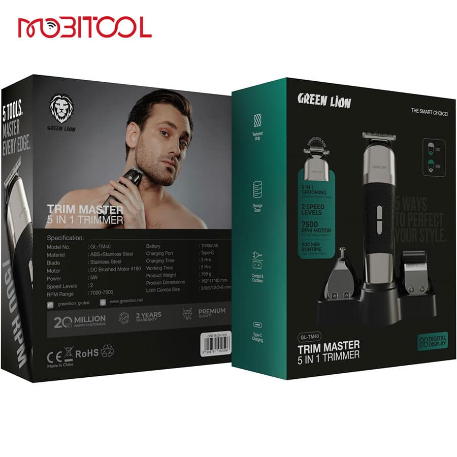 ماشین اصلاح شارژی 5 کاره گرین لاین Green Lion Trim Master 5 in 1 Trimmer — تصویر ۹