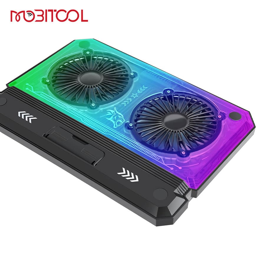 پایه خنک کننده استند لپ تاپ پرودو Porodo Gaming Crystal Shell Laptop Cooling Pad PDX121 — تصویر ۴