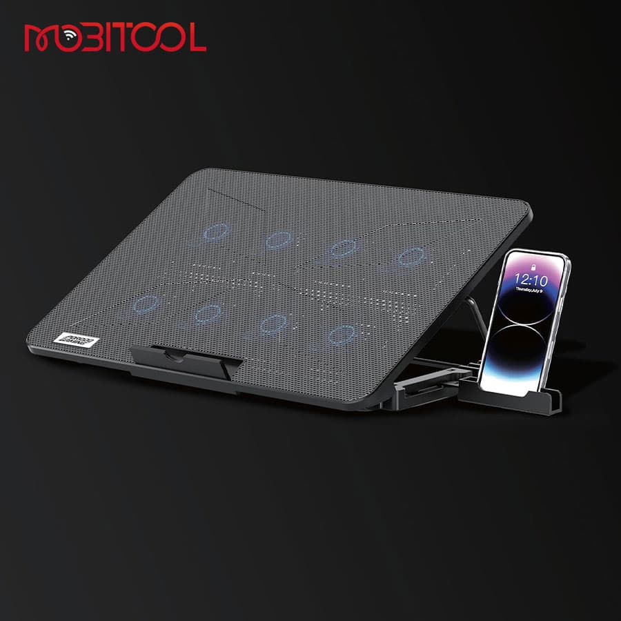 کول پد و استند لپ تاپ پرودو Porodo Gaming 8-Fan Ergonomic Laptop Cooling Stand PDXF5CPBK — تصویر ۴
