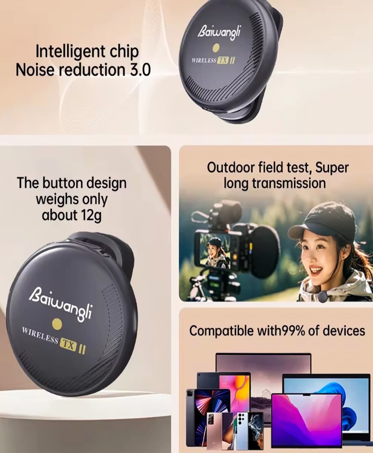 میکروفون بی سیم Type-C مدل SX19 — تصویر ۳