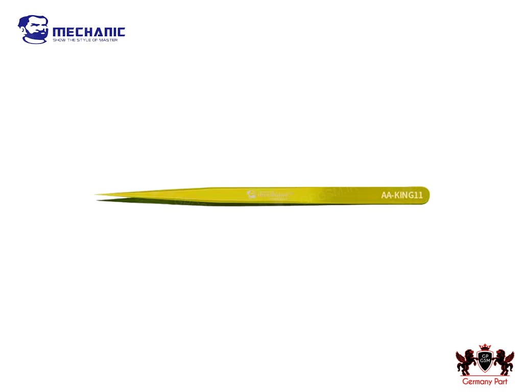 پنس مکانیک سرصاف حرفه ای طلایی TWEEZERS HIGH TENACITY SMD AA-KING 11 MECHANIC