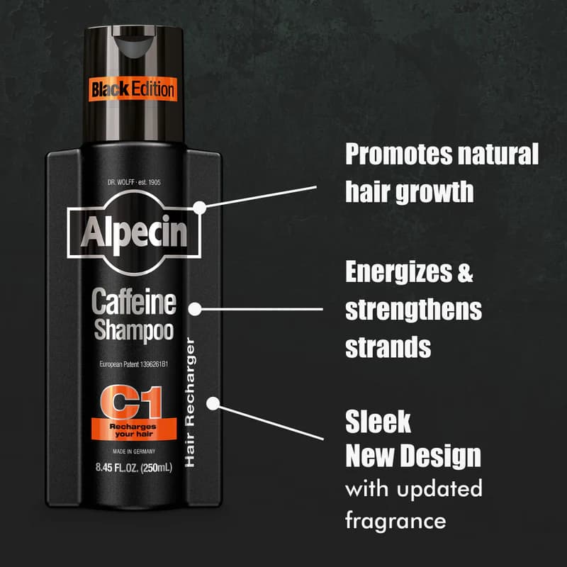 شامپو ضد ریزش آلپسین مشکی مدل CAFFEINE SHAMPOO C1 حجم 250 میل — تصویر ۹