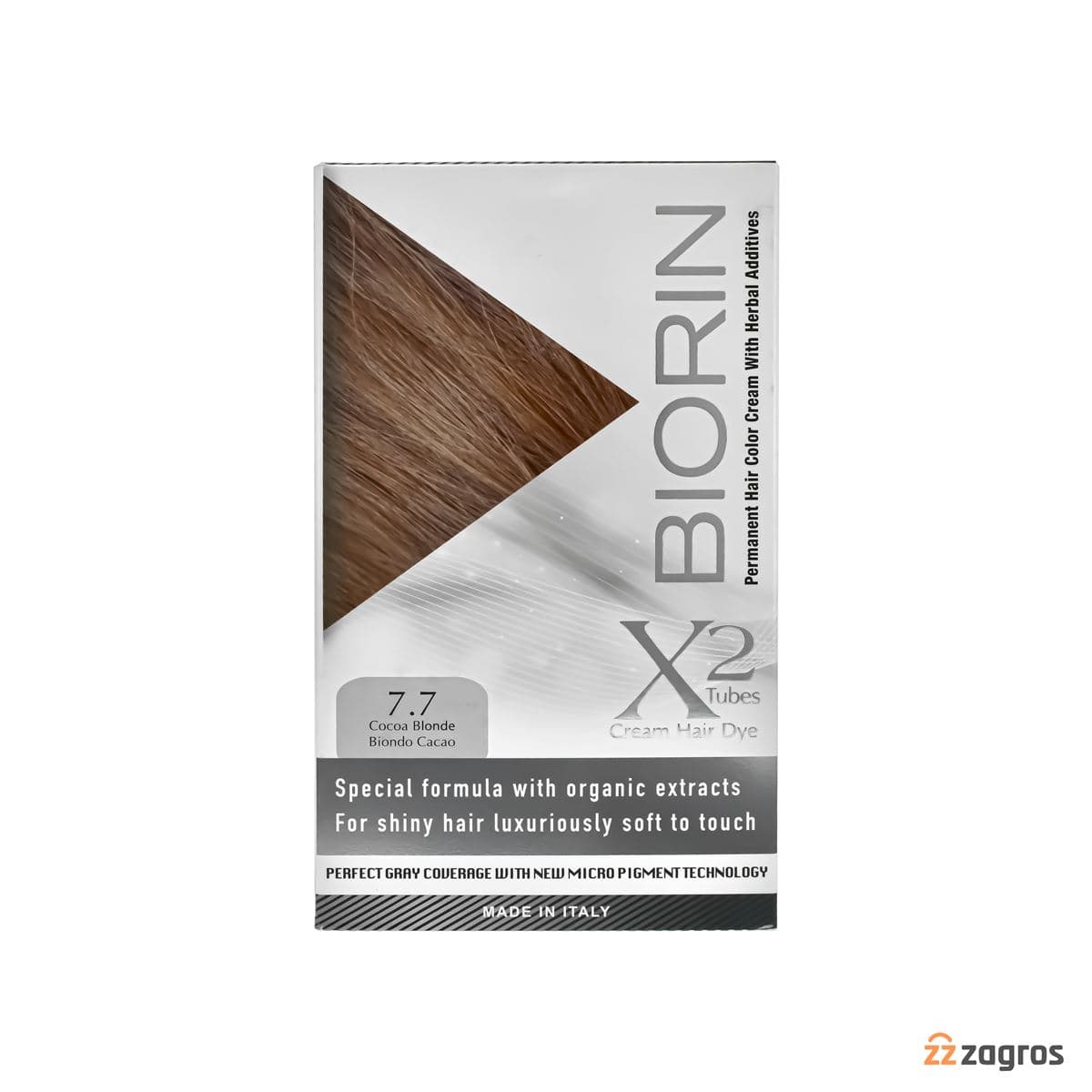 کیت رنگ مو بیورین BIORIN شماره 7.7 رنگ بلوند شکلاتی