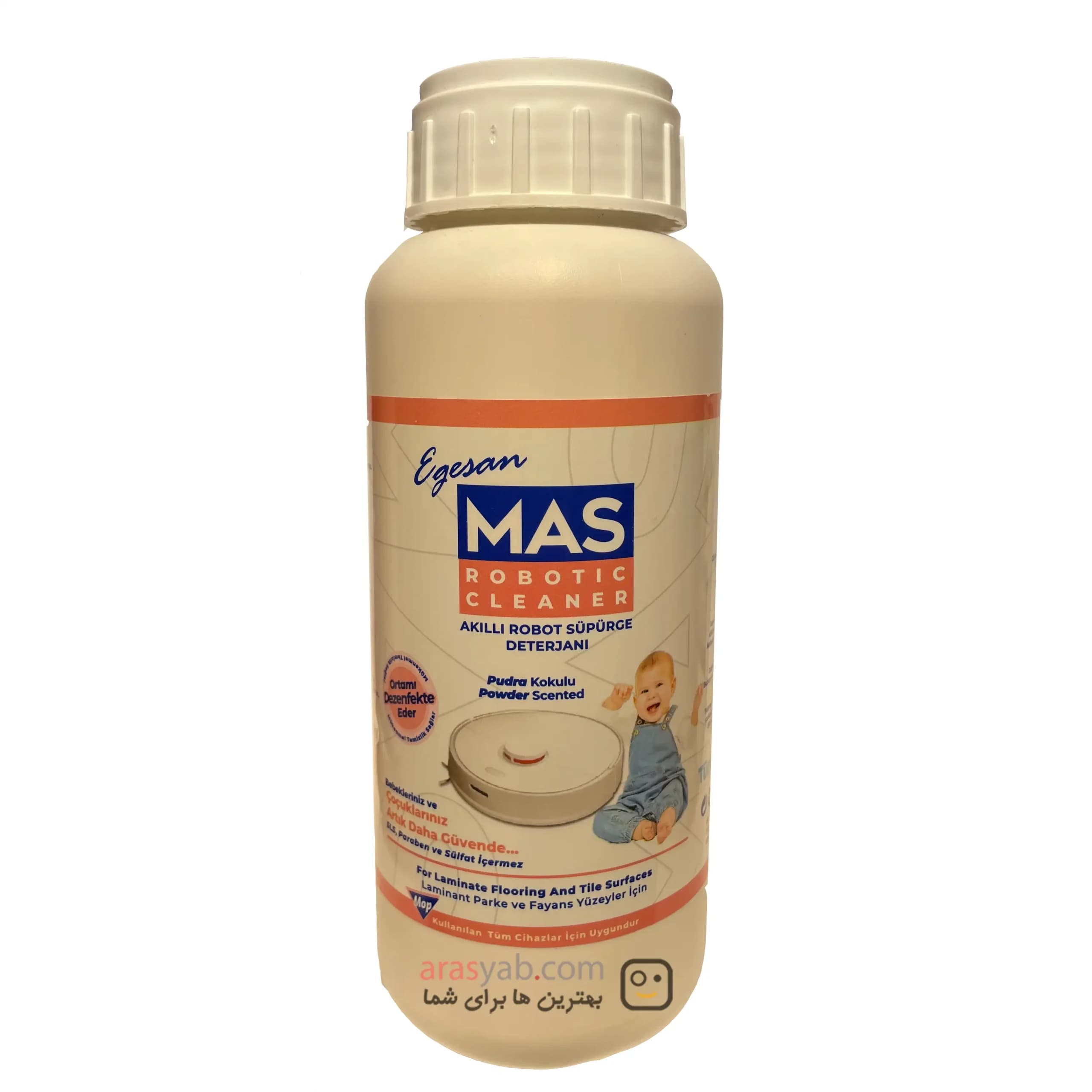 مایع شوینده جارو رباتیک هوشمند منزل برای اتاق کودک برند مس Mas حجم 500 میل