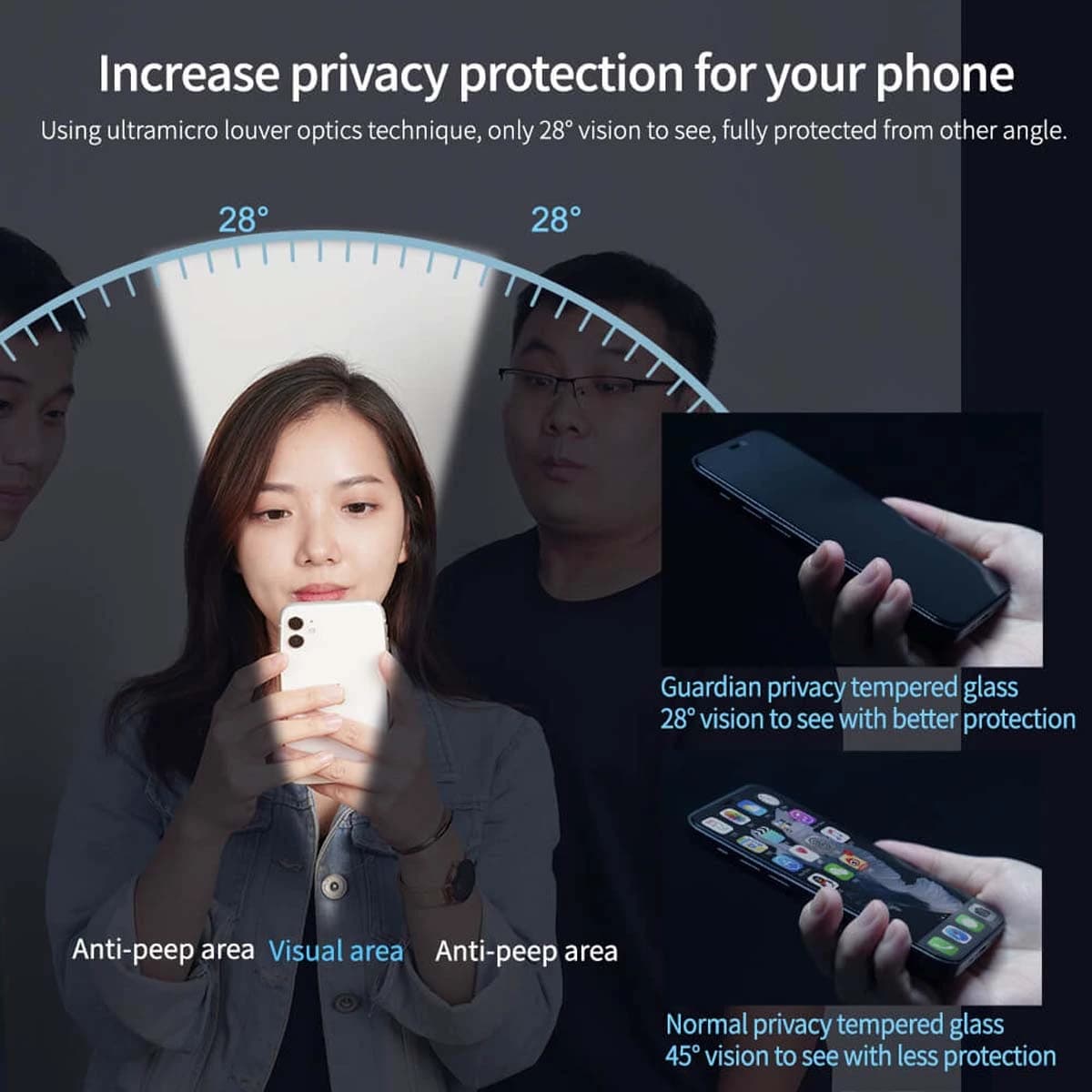 گلس حریم شخصی با ابزار مخصوص نصب iPhone 17e مارک نیلکین مدل Guardian — تصویر ۶
