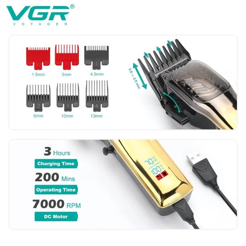 ماشین اصلاح سر و صورت وی جی آر مدل V-654 — تصویر ۷