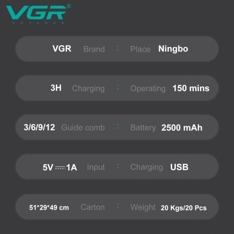 ماشین اصلاح سر و صورت وی جی آر مدل V-269 — تصویر ۵