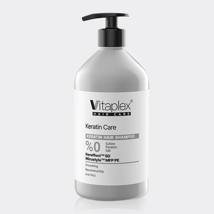 شامپو موهای کراتین شده ویتاپلکس Vitaplex Keratin Hair Shampoo 500ml — تصویر ۳