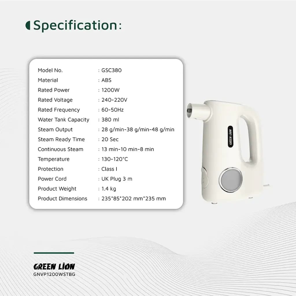 بخارشوی 1200W گرین لاین مدل Vapor Pro GNVP1200WSTBG — تصویر ۸