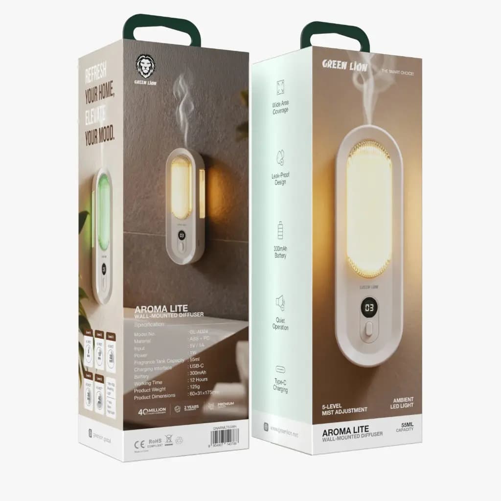 دستگاه خوشبوکننده دیواری گرین لاین مدل Aroma Lite GNARMLT55WH — تصویر ۹