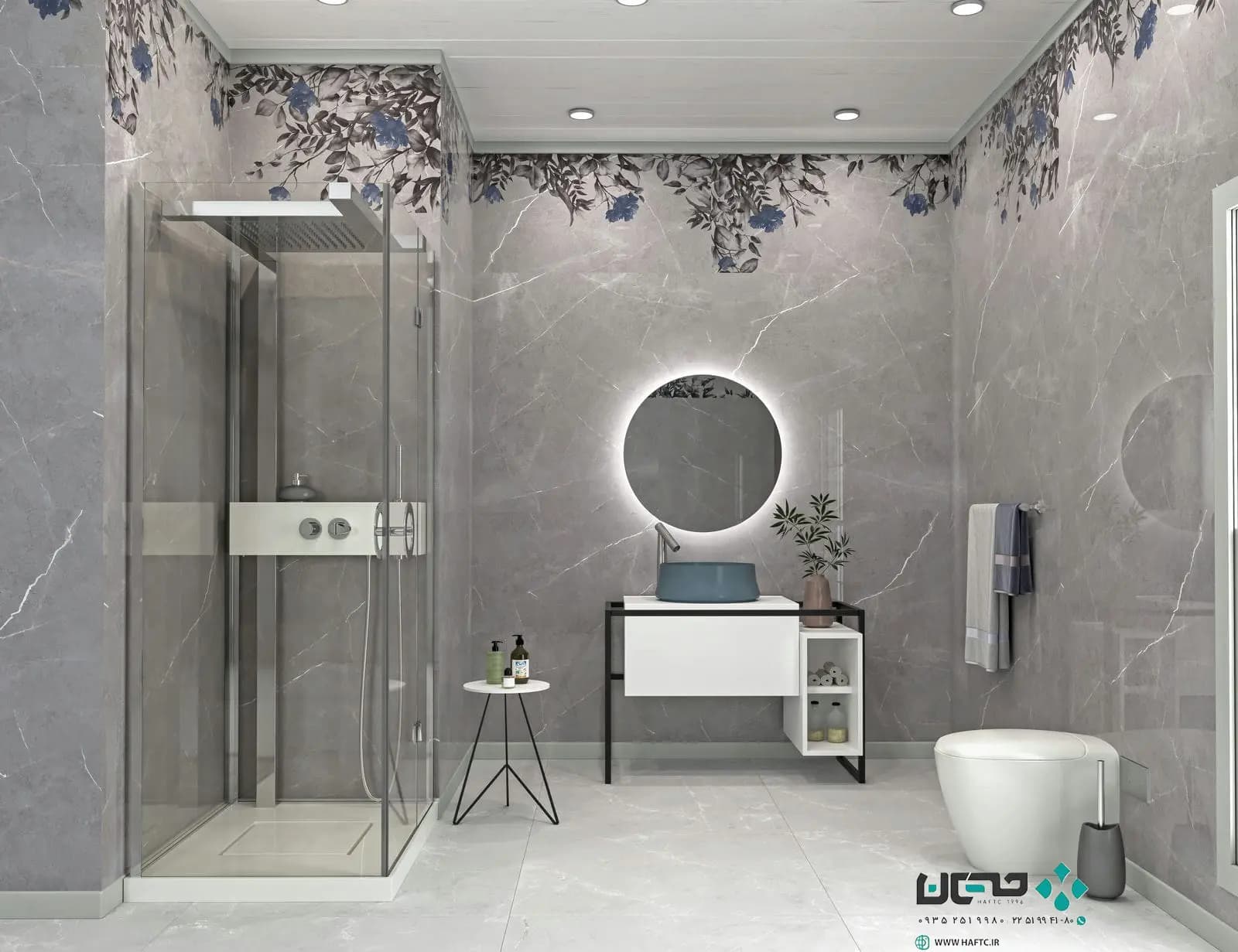 سرامیک عقیق مدل هایوید 120*60 طوسی دکور روشن نانوپولیش