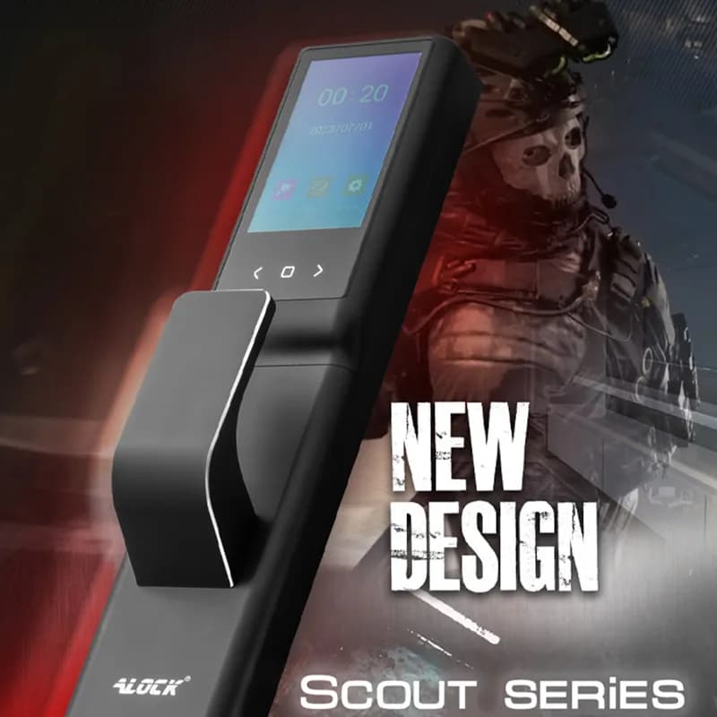 قفل اثر انگشتی دیجیتال و دستگیره تشخیص چهره ALOCK مدل Scout series (P1+) — تصویر ۹