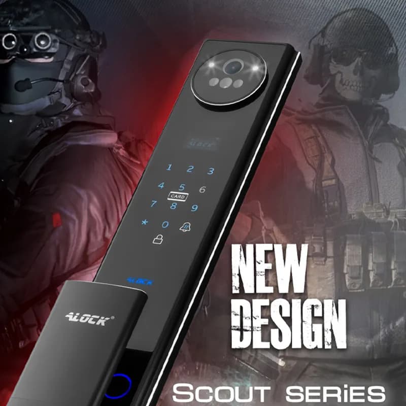 قفل اثر انگشتی دیجیتال و دستگیره تشخیص چهره ALOCK مدل Scout series (P1+) — تصویر ۸