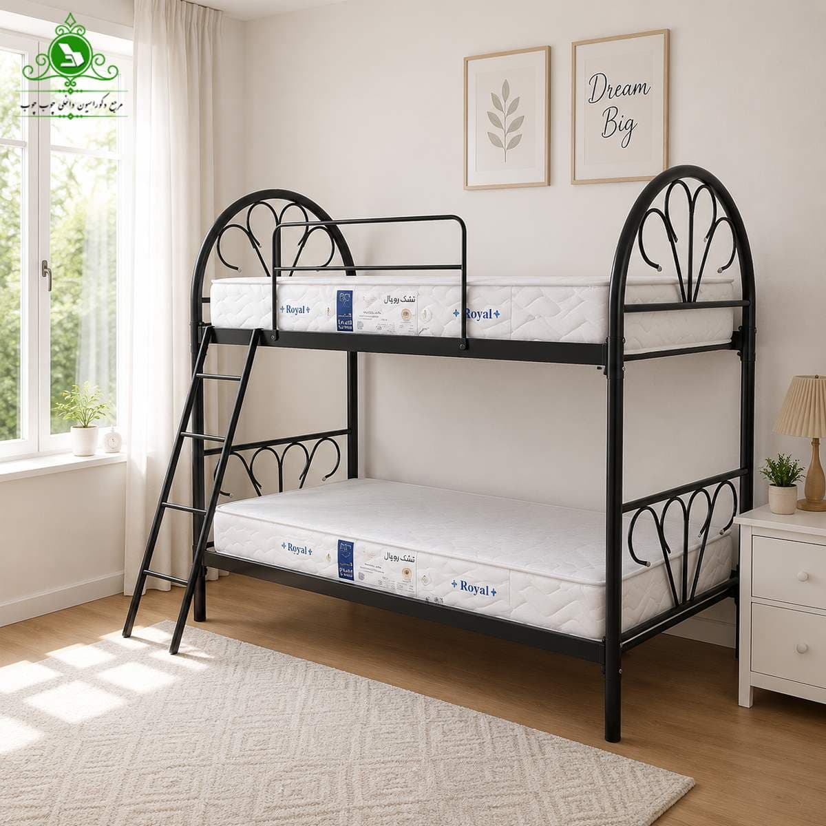 تخت خواب دو طبقه مدل طاووسی