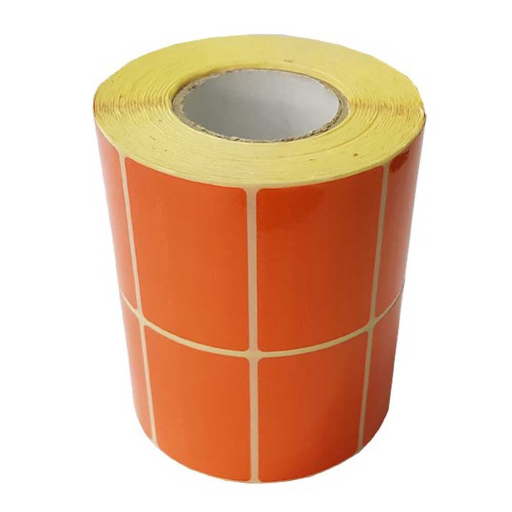 لیبل PVC دو ردیفه نارنجی سایز 51×34 میلی متر