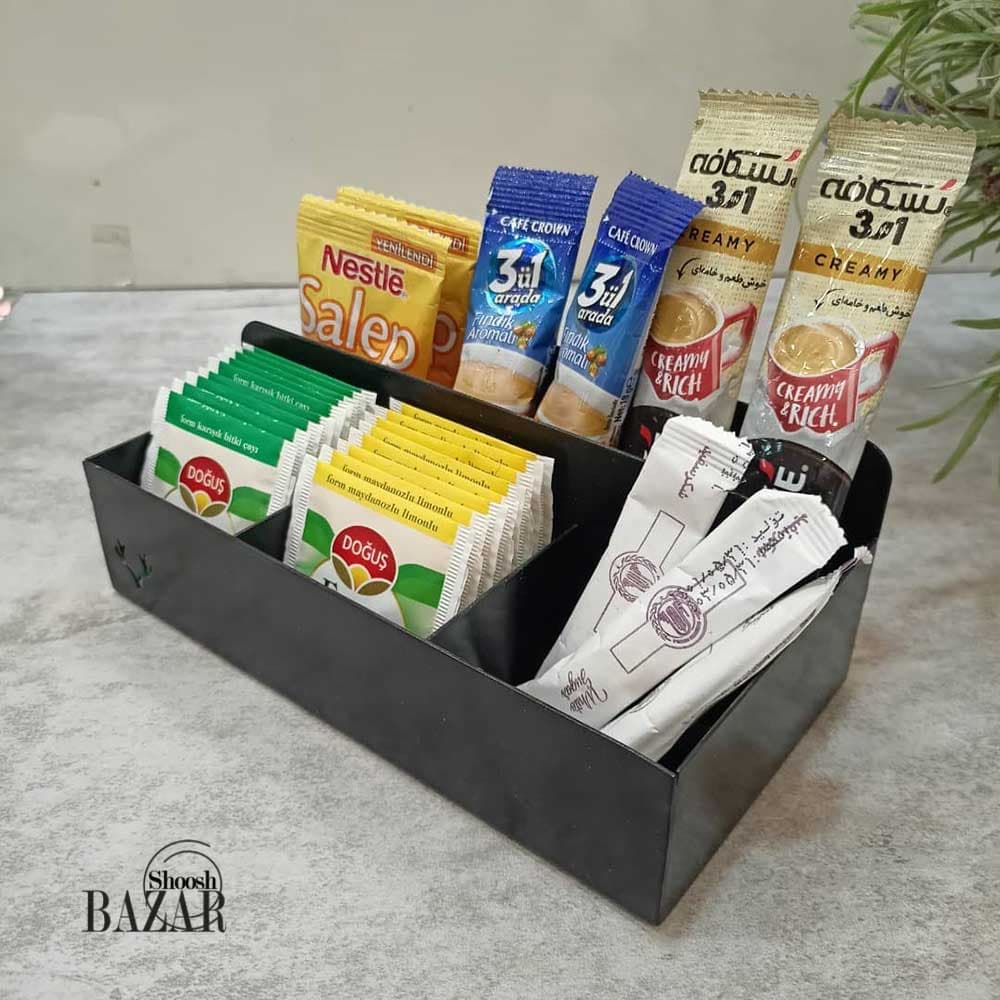 نظم دهنده مستطیل 5 خانه فلزی کافه ای — تصویر ۲