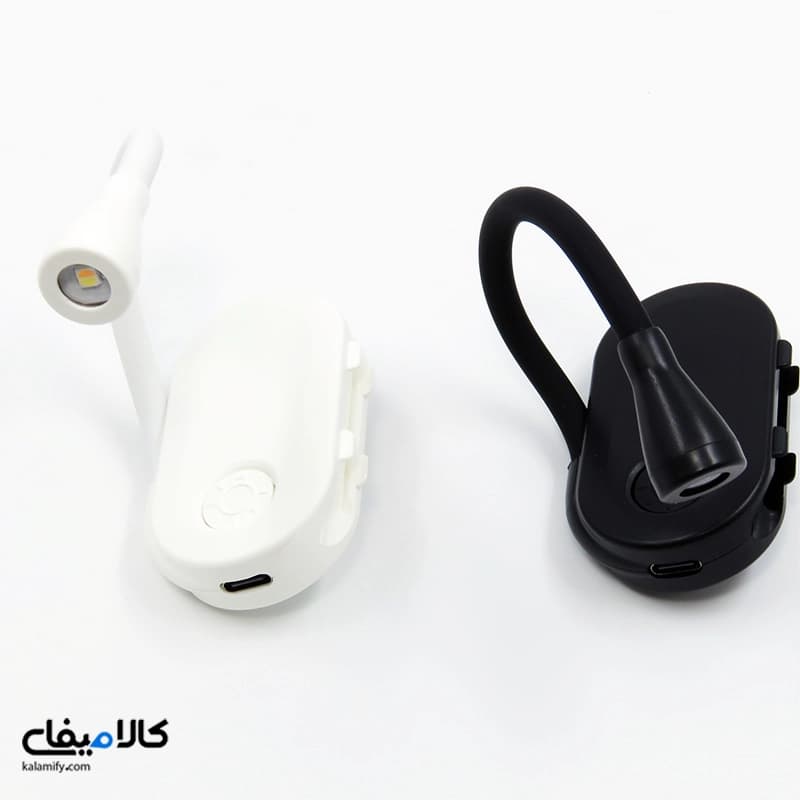 چراغ مطالعه گیره ای کتاب در 2 رنگ سفید و مشکی دیمردار — تصویر ۵
