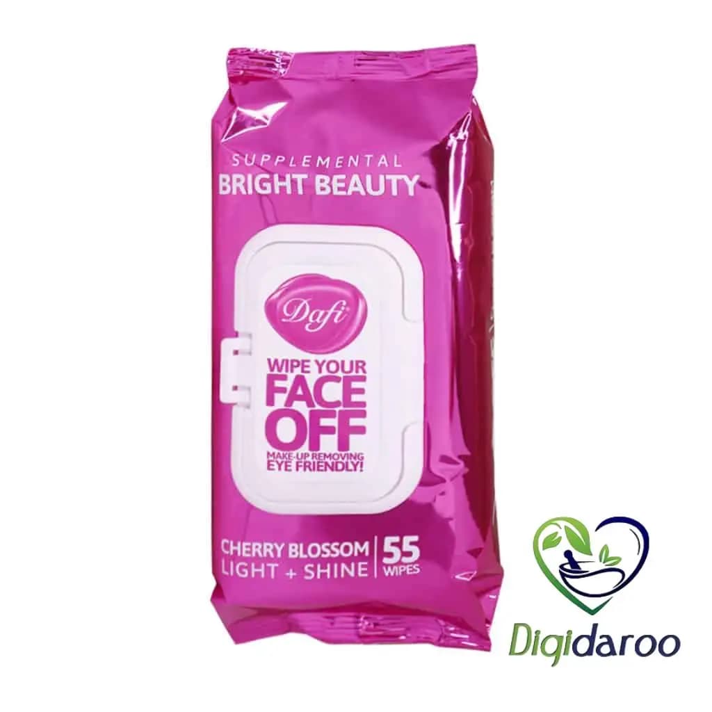 دستمال مرطوب (FACE OFF) پاک کننده آرایش (BRIGHT BEAUTY) دافی 55 عددی (صورتی)