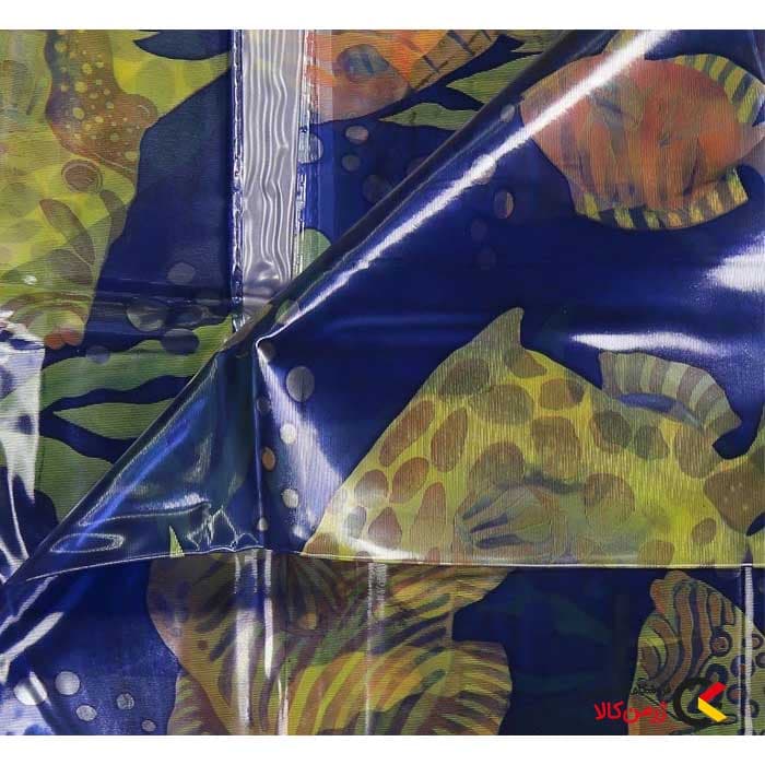 پرده حمام سیل اسکین هلند ۱۸۰×۲۰۰ سانتیمتر طرح ماهی — تصویر ۳