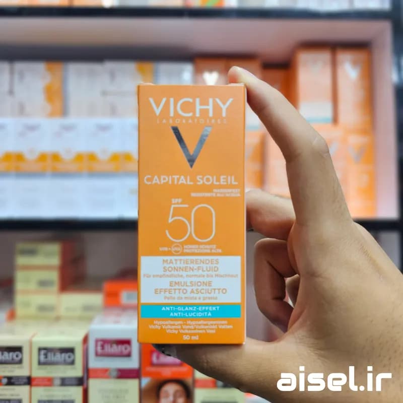 کرم ضد آفتاب ضد آب کاپتال سولیل ویشی برای پوست مختلط و حساس SPF50 با حجم 50 میلی لیتر — تصویر ۸
