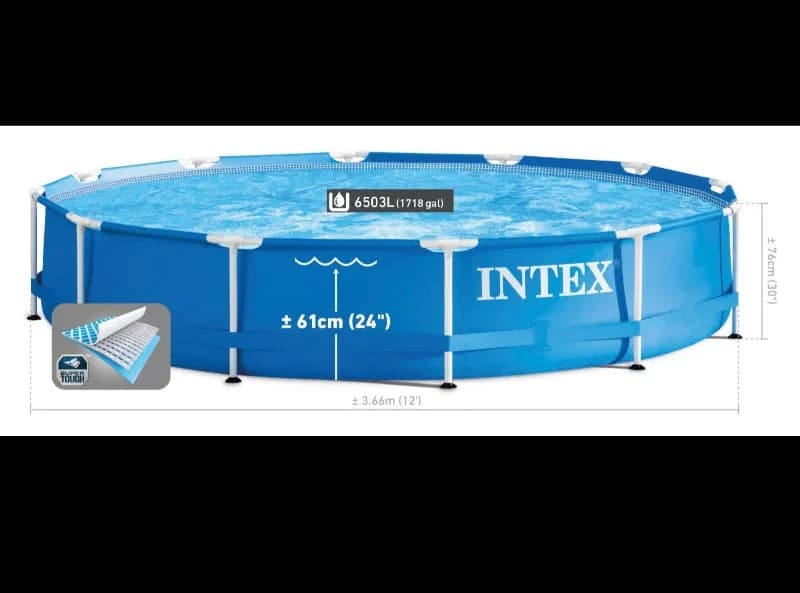 استخر پیش ساخته 366 با پمپ تصفیه آب اینتکس 28212 Intex — تصویر ۷