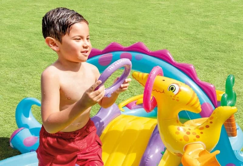 پارک بادی سرسره دار طرح اژدها نارنجی اینتکس 57135 Intex — تصویر ۶