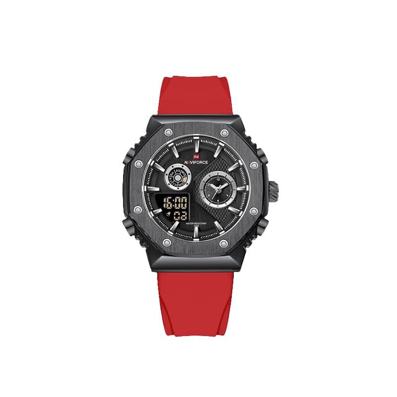 ساعت مردانه اورجینال مارک نیوی فورس NAVIFORCE مدل NF9216 دوزمانه بند سیلیکونی موتور ژاپن کد 1925163 — تصویر ۸