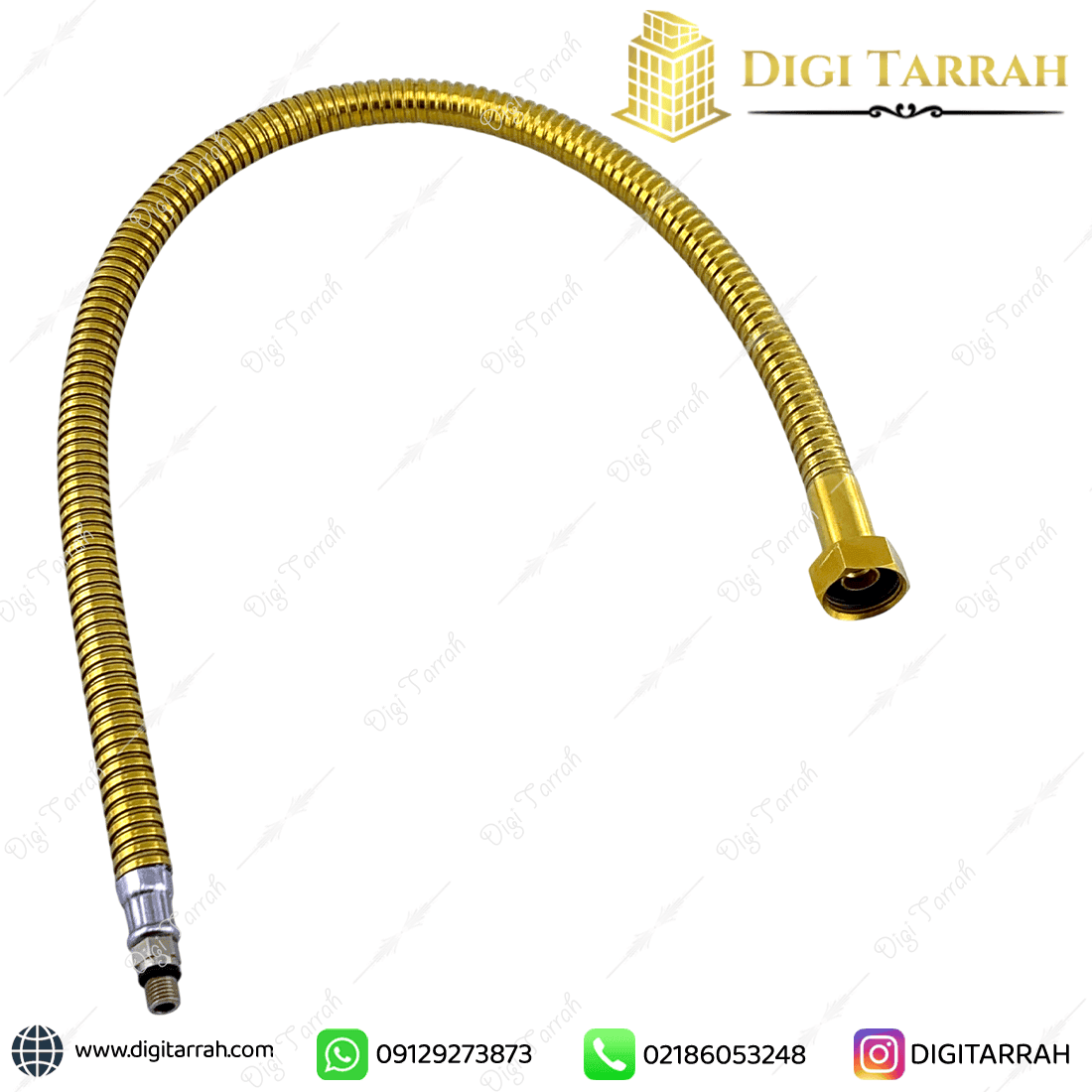 شلنگ پیسوار طلایی روشویی یک سر مهره یک سر M10 — تصویر ۹