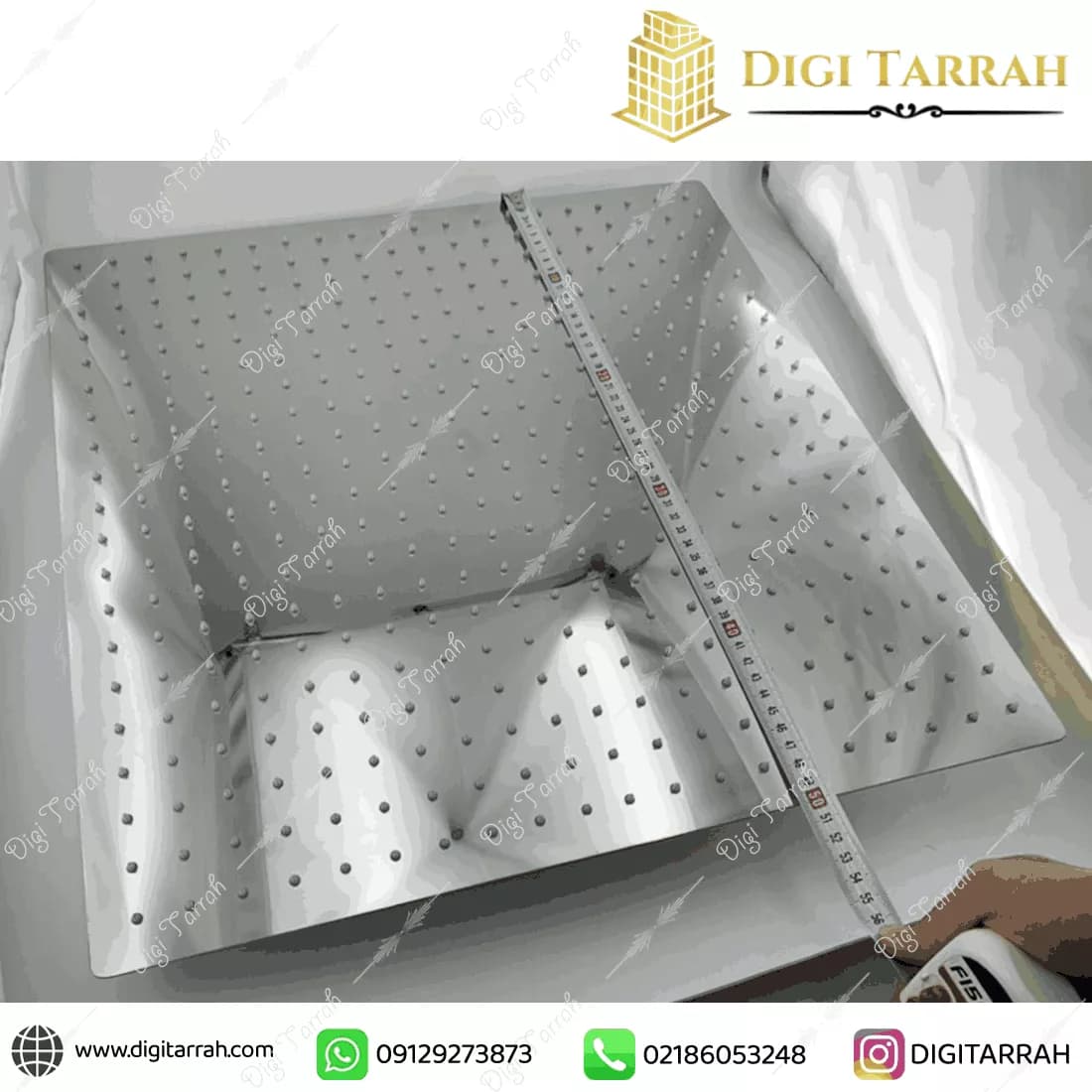 سردوش چهارگوش استیل ۵۰ سانتی متر enzo — تصویر ۹