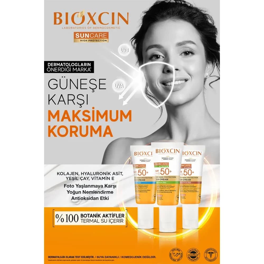 کرم ضد آفتاب بیوکسین Bioxcin با محافظت بسیار بالا مناسب پوست های مستعد آکنه Spf 50+ — تصویر ۹