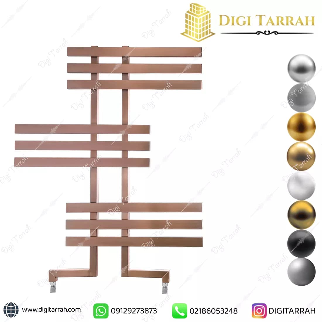 رادیاتور حمام استیل دکوراتیو کد ۰۶ — تصویر ۲