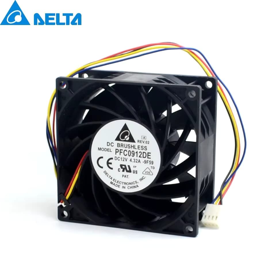 جت فن بلبرینگی 9X9X3.8 سانتیمتر 12 ولت 4.32 آمپر مارک DELTA مدل PFC0912DE