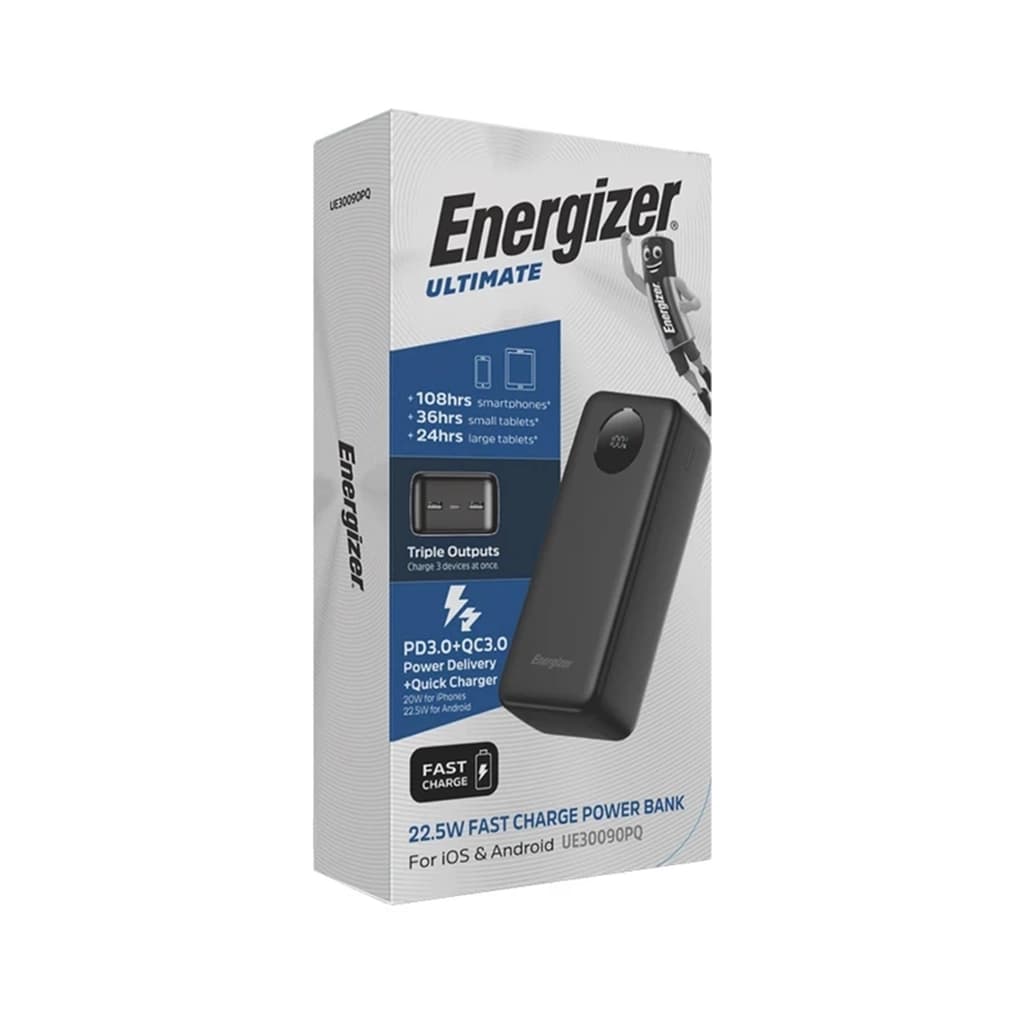 پاوربانک 30000 میلی آمپری انرجایزر مدل ENERGIZER UE30090PQ رنگ مشکی — تصویر ۶