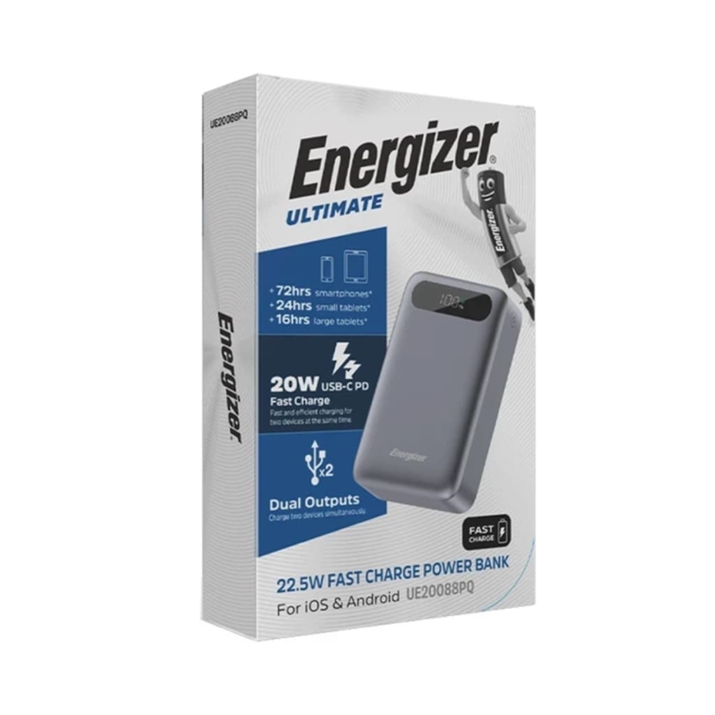پاوربانک 20000 میلی آمپری انرجایزر مدل ENERGIZER UE20088PQ رنگ خاکستری — تصویر ۷