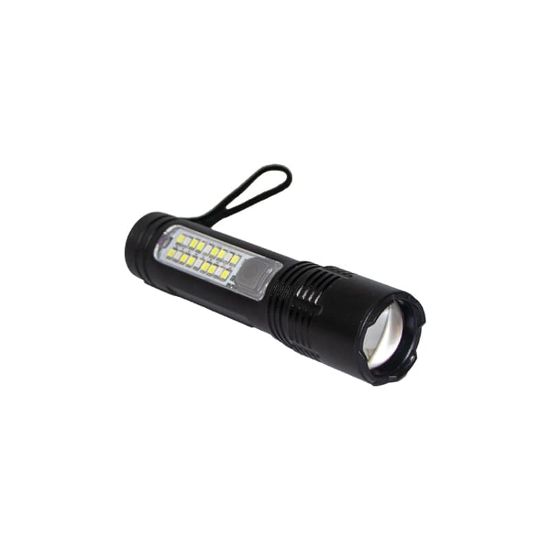چراغ قوه شارژی چندکاره LED با قابلیت زوم و نور جانبی