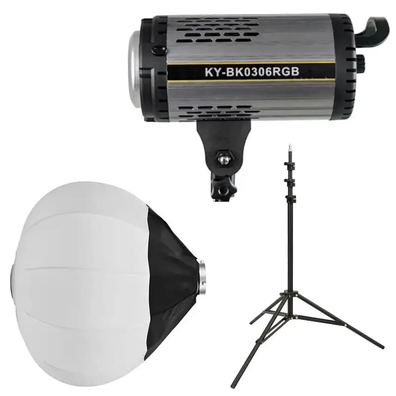 کیت ويديو لايت KY-BK0306RGB + سافت لایت بالنی 65cm + سه پایه — تصویر ۱۰