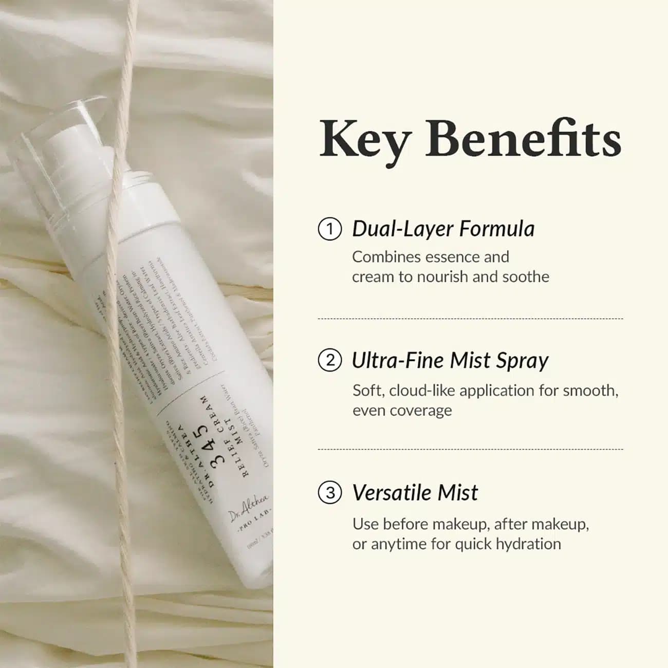میست صورت دکتر آلتیا Dr.Althea مدل 345 Relief Cream Mist حجم 100ml — تصویر ۵