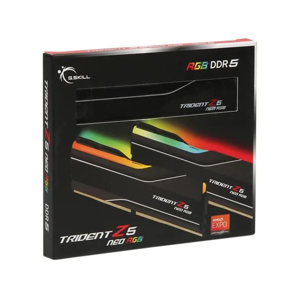 رم کامپیوتر دسته دوم جی اسکیل دو کاناله مدل Trident Z5 NEO RGB فرکانس 6000 مگاهرتز DDR5 تایمینگ CL30 حافظه 32 گیگابایت — تصویر ۵
