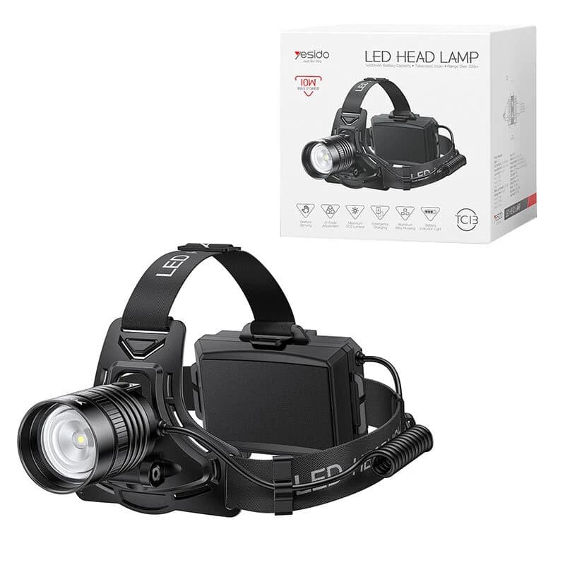 چراغ قوه پیشانی هدلایت شارژی Yesido TC13 — تصویر ۲